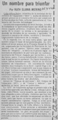 Un nombre para triunfar  [artículo] Ruth Eliana Merino.