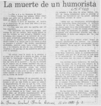 La muerte de un humorista.