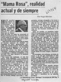 "Mama Rosa", realidad actual y de siempre  [artículo] Hugo Montes.