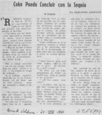 Coke puede concluir con la sequía, II parte