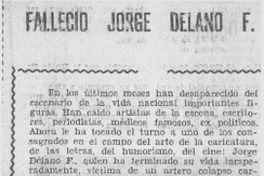 Falleció Jorge Délano F.