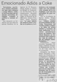 Emocionado adiós a Coke.