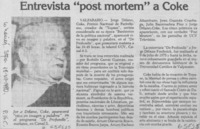 Entrevista "post mortem" a Coke.