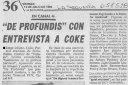 "De profundis" con entrevista a Coke.