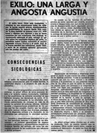 Exilio: una larga y angosta angustia