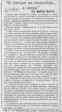 "El Tiempo es reversible -- a veces"