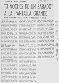 "3 noches de un sabado" a la pantalla grande.