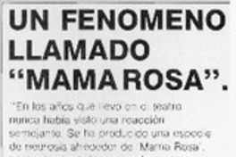 Un fenómeno llamado "Mama Rosa".