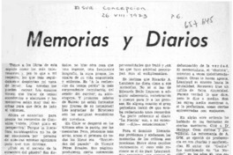 Memorias y diarios  [artículo] Antonio R. Romera.