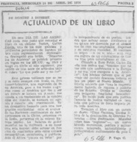 Actualidad de un libro