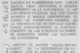 Fallece en Washington don Carlos Dávila.