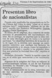 Presentan libro de nacionalistas.