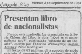 Presentan libro de nacionalistas.