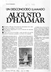 Augusto D'Halmar  [artículo] Jorge Marchant Lazcano.