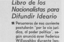 Libro de los nacionalistas para difundir ideario.
