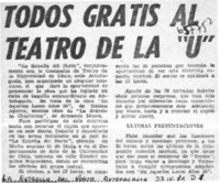 Todos gratis al teatro de la "U".  [artículo]