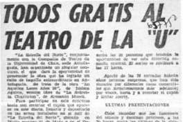Todos gratis al teatro de la "U".  [artículo]