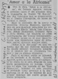 "Amor a la africana".  [artículo]