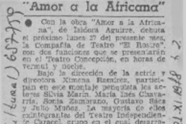 "Amor a la africana".  [artículo]