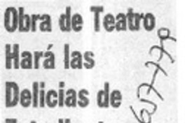 Obra de teatro hará las delicias de estudiantes  [artículo] Nelson Zambrano.