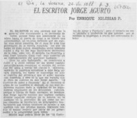 El escritor Jorge Agurto