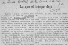 Lo que el tiempo deja  [artículo] Osvaldo Wegmann H.