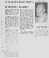 Se despidió Jorge Agurto el ministro-escritor