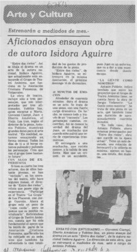 Aficionados ensayan obra de autora Isidora Aguirre.