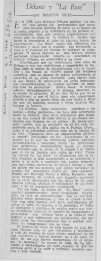 Délano y "La Base"  [artículo] Martín Ruiz.