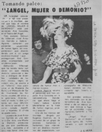 "¿Angel, mujer o demonio?"  [artículo] J. E. Vera.