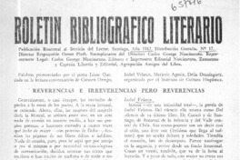 Reverencias e irreverencias pero reverencias  [artículo] Jaime Quezada.
