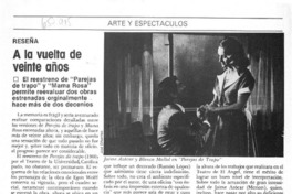 A la vuelta de veinte años  [artículo] Hans Hermann.