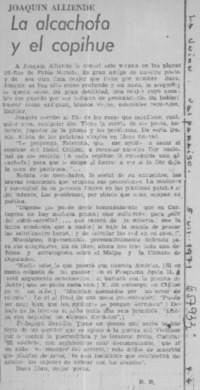 La alachofa y el copihue.  [artículo]