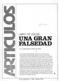 Una gran falsedad  [artículo] Hermógenes Pérez de Arce.