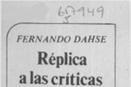 Réplica a las críticas