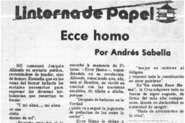 Ecce Homo  [artículo] Andrés Sabella.