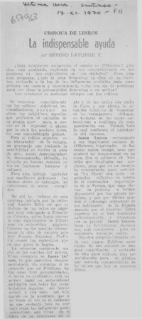 La indispensable ayuda  [artículo] Sergio Latorre V.
