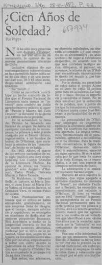 Cien años de soledad?  [artículo] Pepys.
