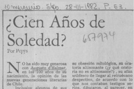 Cien años de soledad?  [artículo] Pepys.