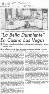 "La Bella durmiente" en casino de las Vegas.  [artículo]