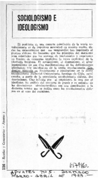 Sociologismo e ideologismo.  [artículo]
