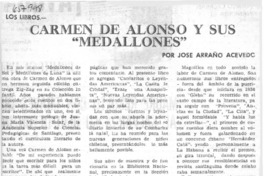 Carmen de Alonso y sus "Medallones"  [artículo] José Arraño Acevedo.