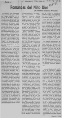 Romances del niño Dios  [artículo] Modesto Parera.