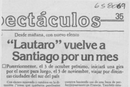 "Lautaro" vuelve a Santiago por un mes.