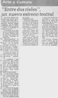 "Entre dos rieles" un nuevo estreno teatral.