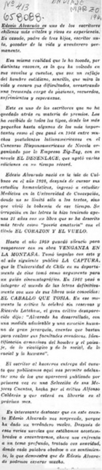 Edesio Alvarado  [artículo] Sonia Quintana R.