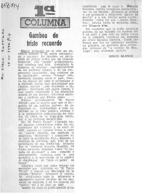 Gamboa de triste recuerdo  [artículo] Simón Blanco.