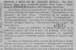 Ciencia y mito en el análisis social.  [artículo]