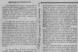 Un drama sin desenlace.  [artículo]