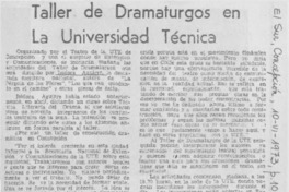 Taller de dramaturgos en la Universidad Técnica.